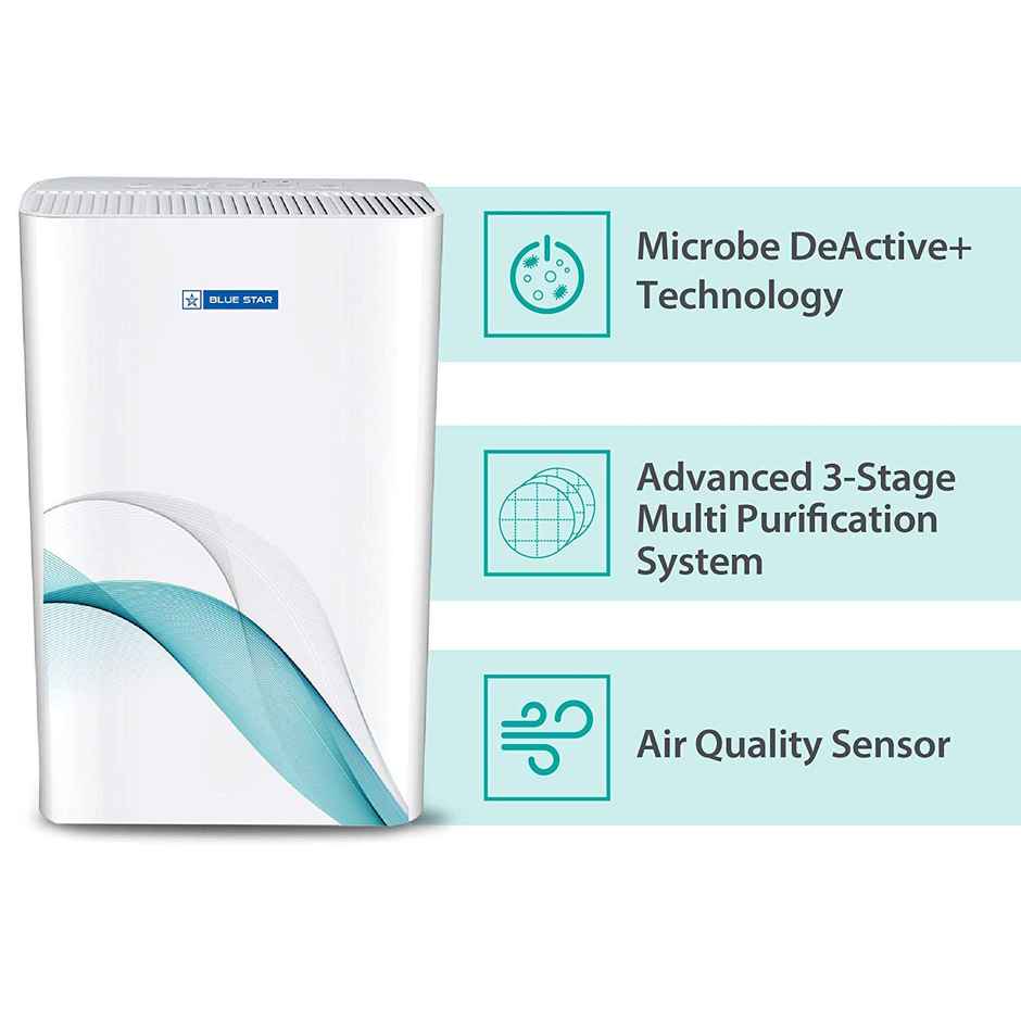 Blue Star AP300DAI Air Purifier - UV Based Microbe DeActive+ Technology | Hepa Filter